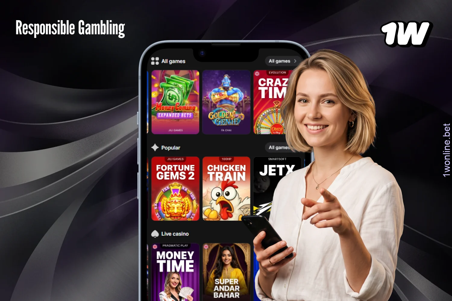1w provides a range of responsible gambling tools to help players stay in control